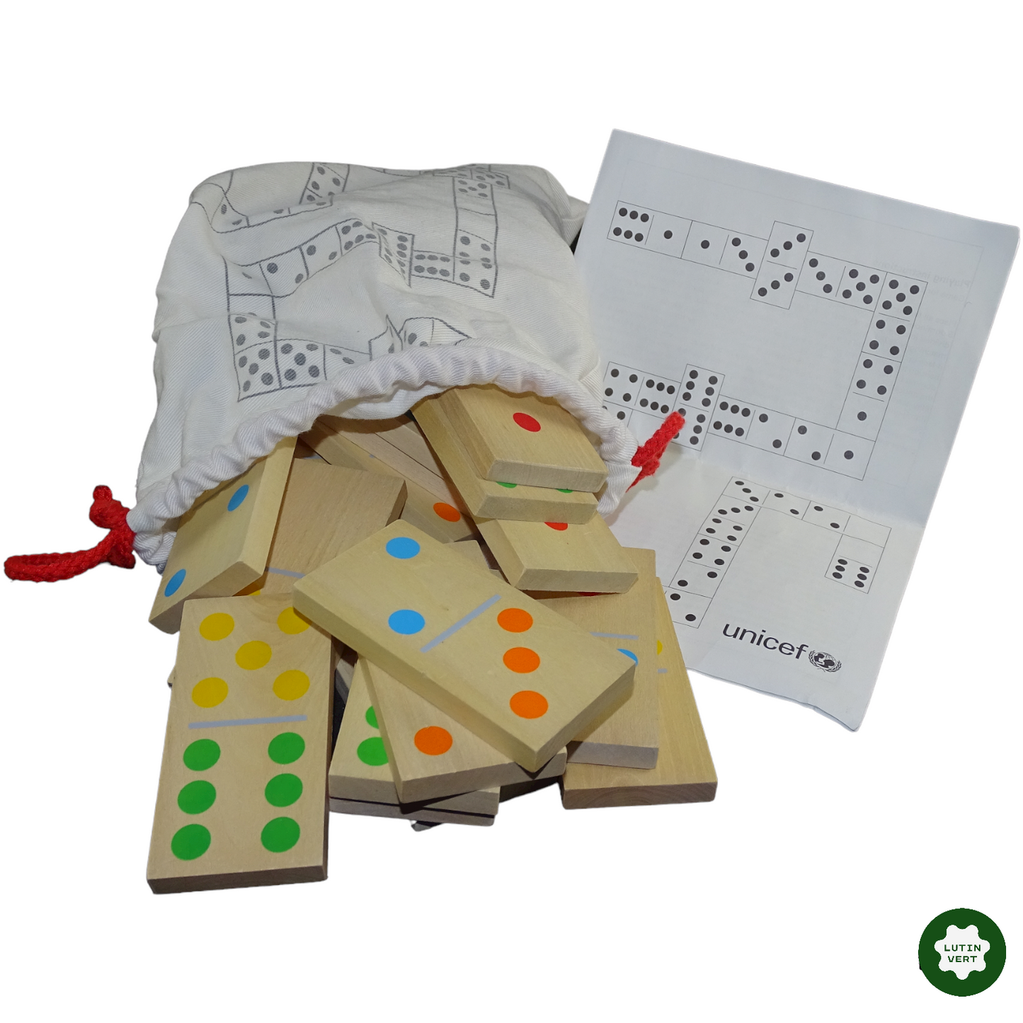 DOMINOS 28 Pièces d'occasion UNICEF - Dès 3 ans | Lutin Vert