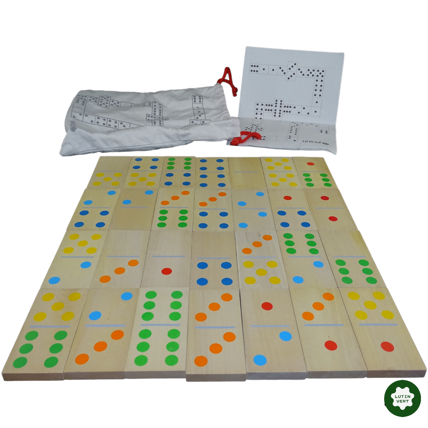 DOMINOS 28 Pièces d'occasion UNICEF - Dès 3 ans | Lutin Vert