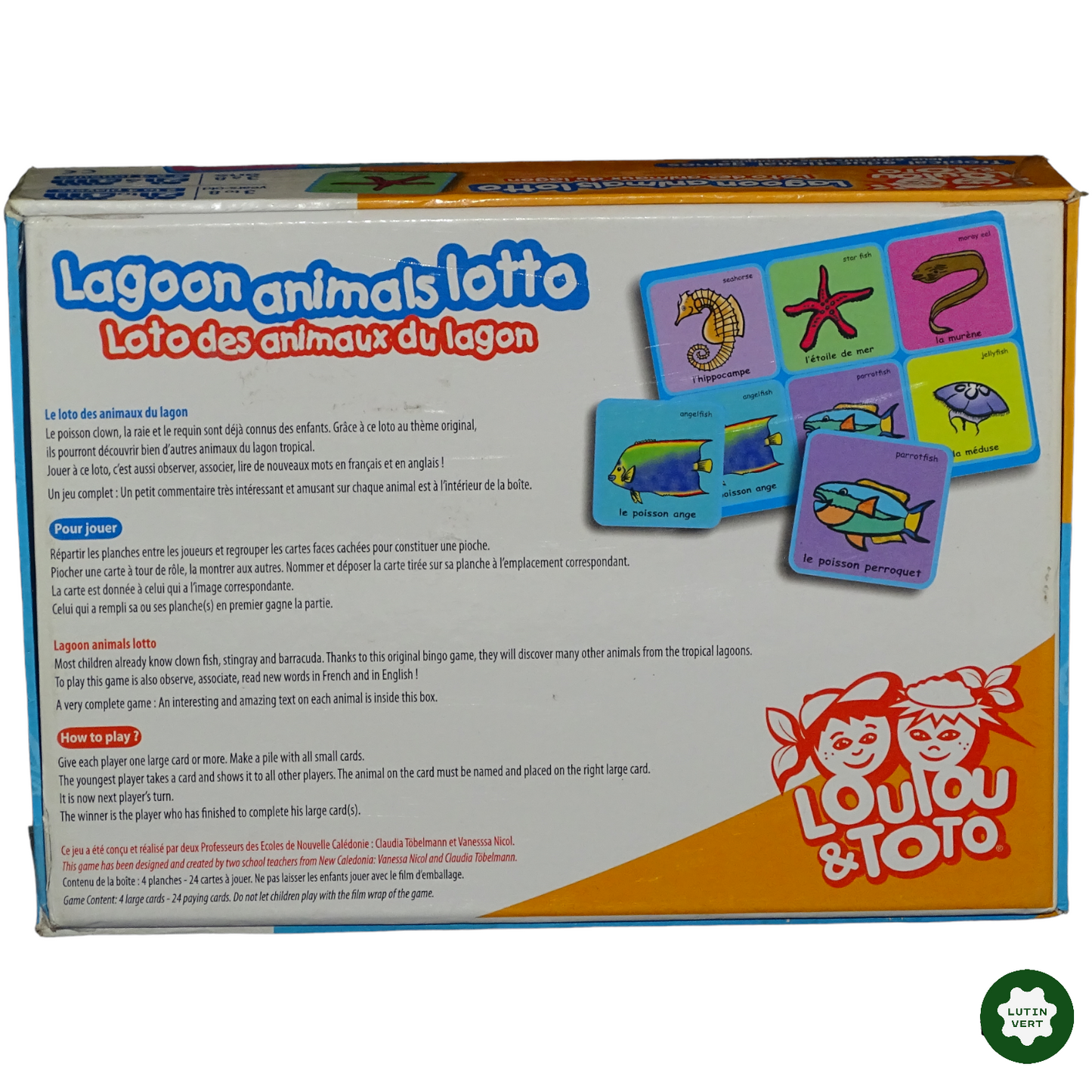 Loto des animaux du lagon d'occasion LOULOU ET TOTO - Dès 3 ans | Lutin Vert