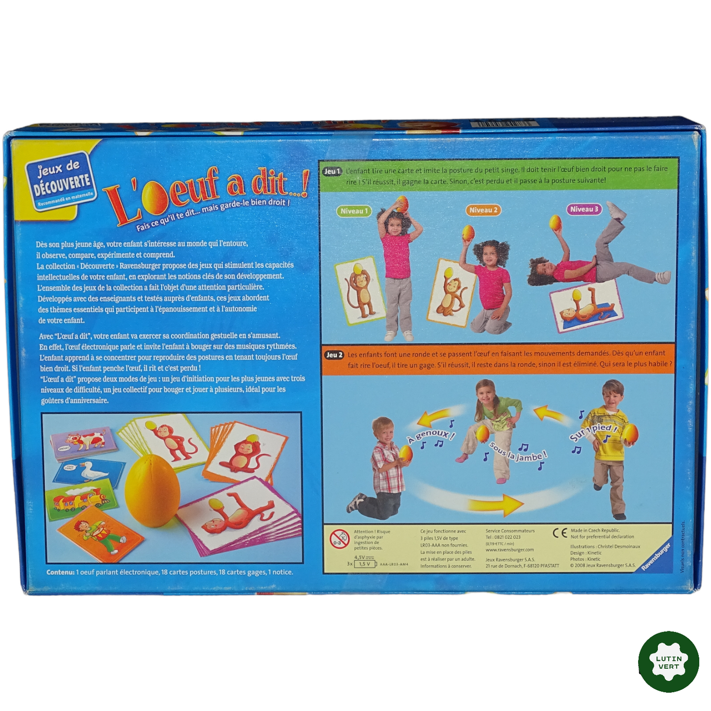 L’oeuf a dit occasion RAVENSBURGER - Dès 3 ans | Lutin Vert