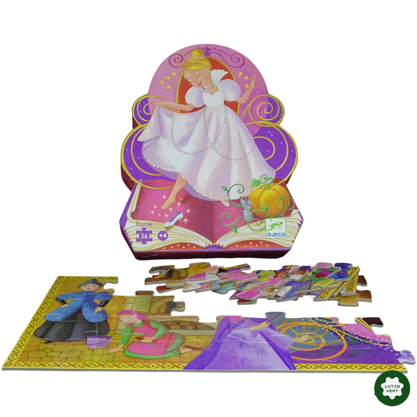 Puzzle Cendrillon 36 pièces d'occasion DJECO - Dès 4 ans | Lutin Vert