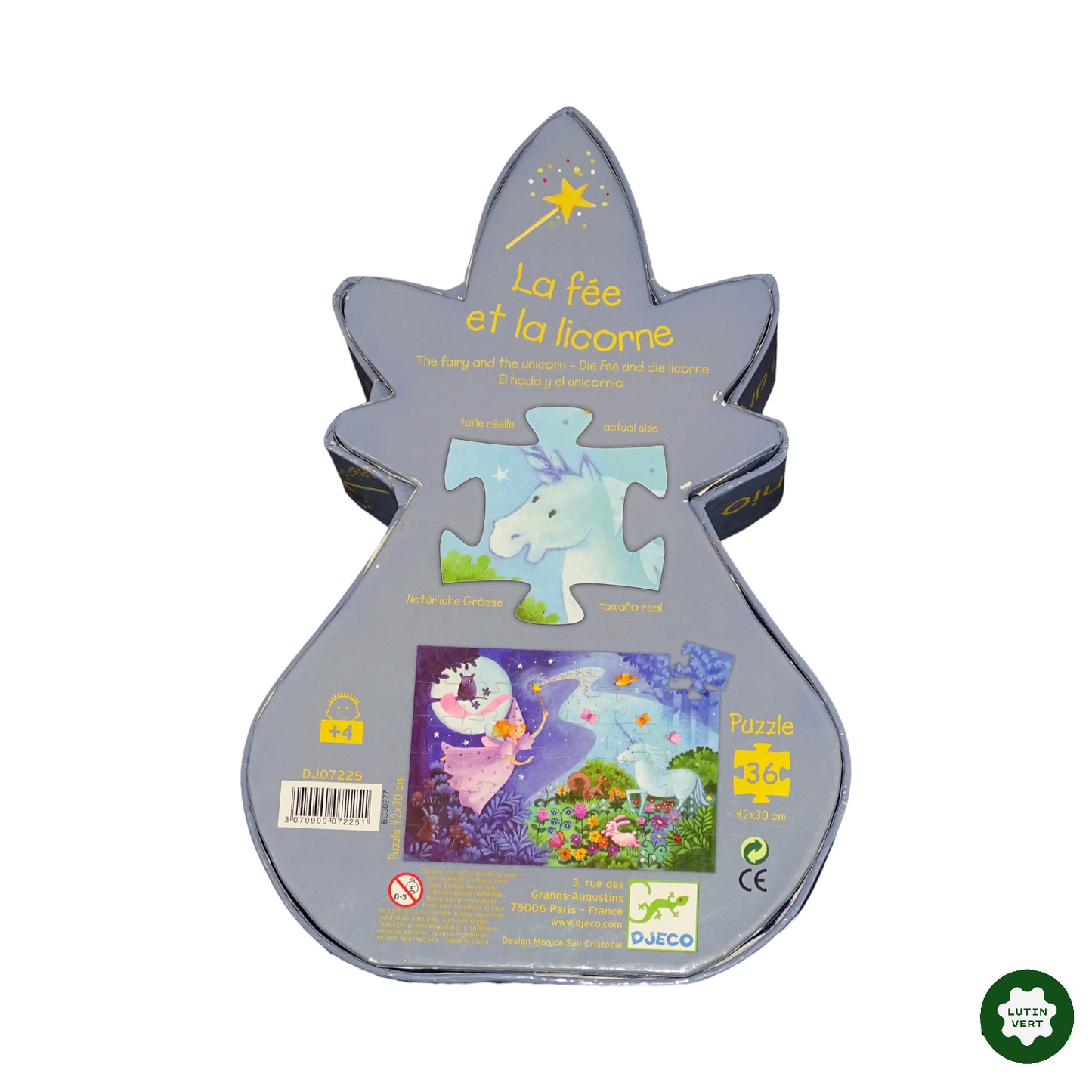 Puzzle La fée et la licorne 36 pièces d'occasion DJECO - Dès 4 ans | Lutin Vert