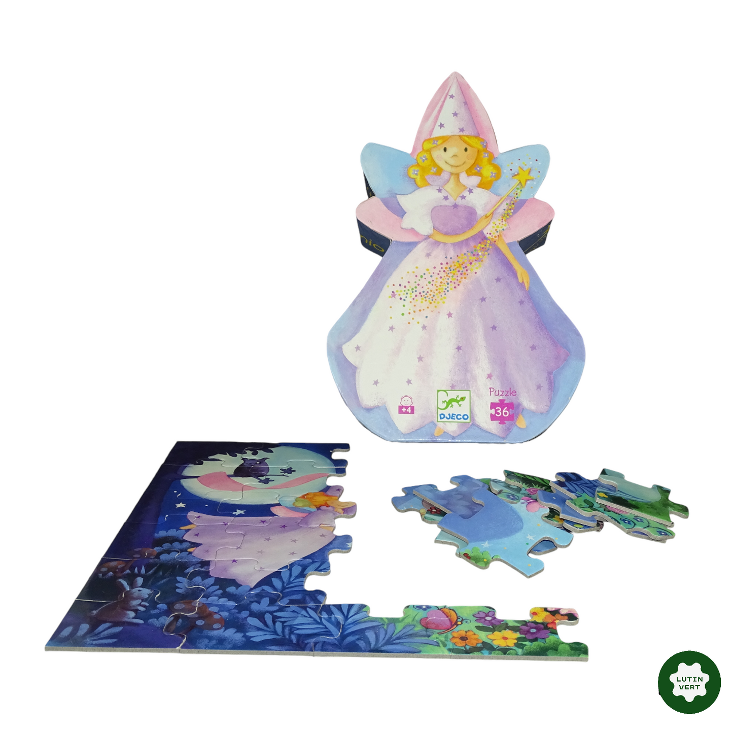 Puzzle La fée et la licorne 36 pièces d'occasion DJECO - Dès 4 ans | Lutin Vert