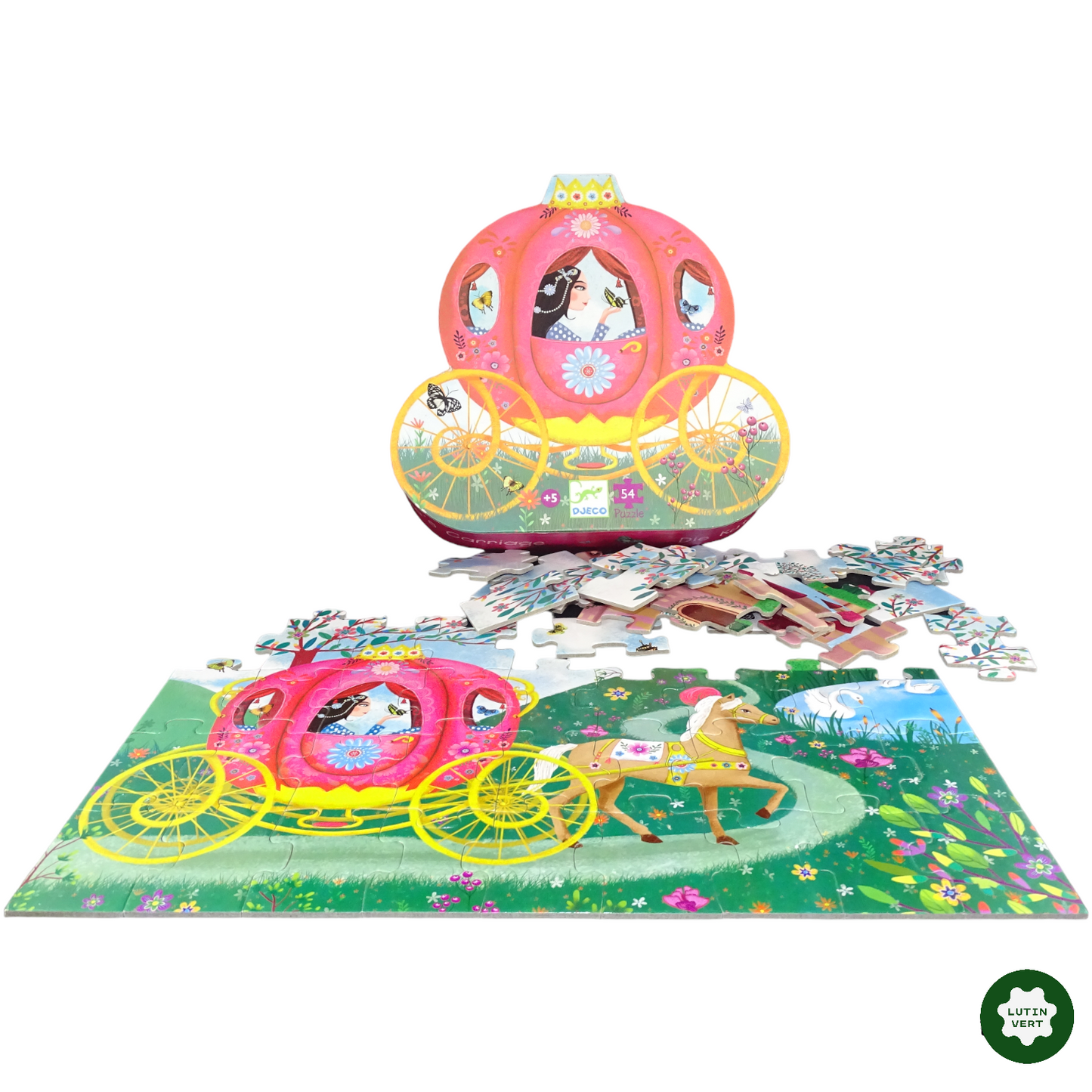 Puzzle Le carrosse d’Élise 54 pèces d'occasion DJECO - Dès 5 ans | Lutin Vert