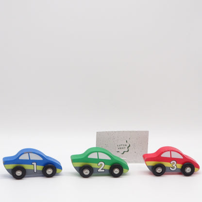 Lot 3 Voitures de Course MELISSA & DOUG - Dès 18 mois | Ref 14738