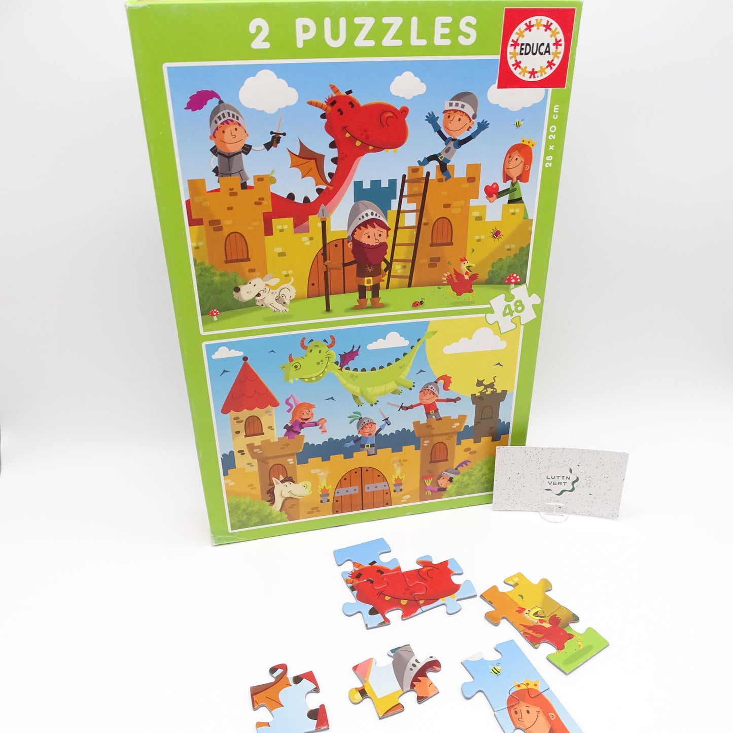 2 Puzzles dragons et chevaliers EDUCA - Dès 4 ans | Ref 14780