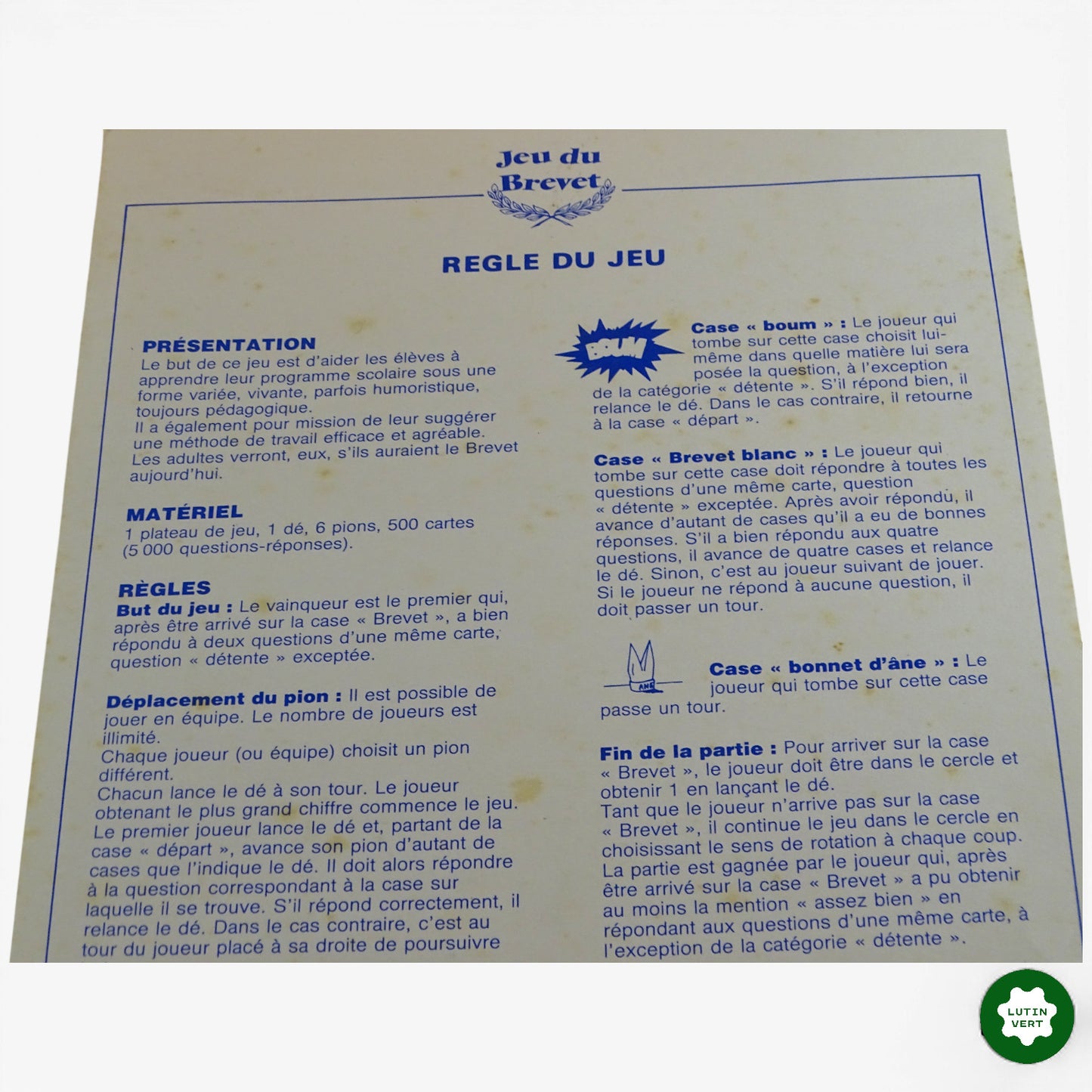 Le Jeu du Brevet d'occasion PLAYBAC - Dès 12 ans | Ref 10683