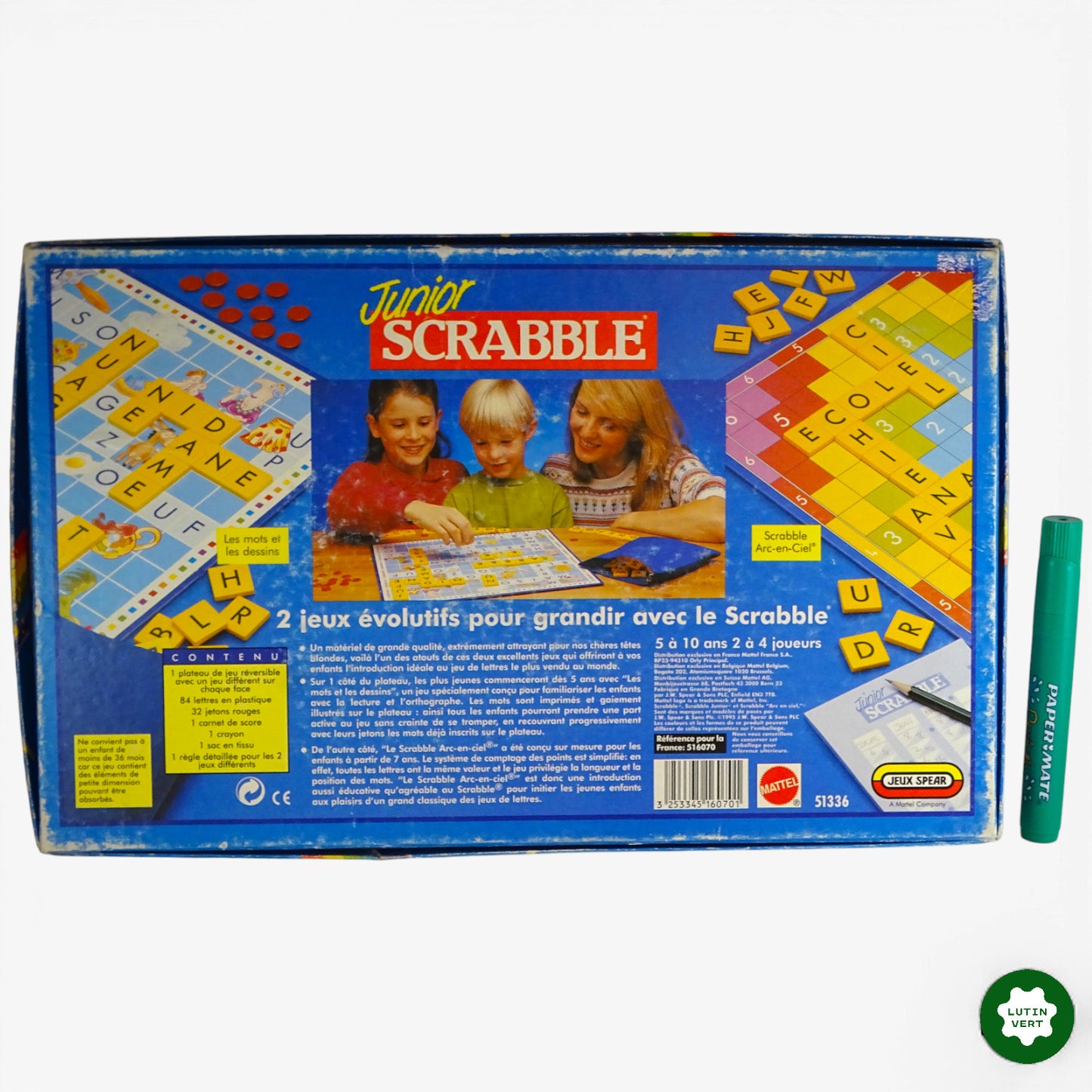 Scrabble Junior (1995) d'occasion JEUX SPEAR - Dès 5 ans | Ref 10783