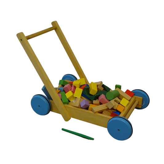 Charrette en bois + Blocs d'occasion  - Dès 3 ans | Lutin Vert