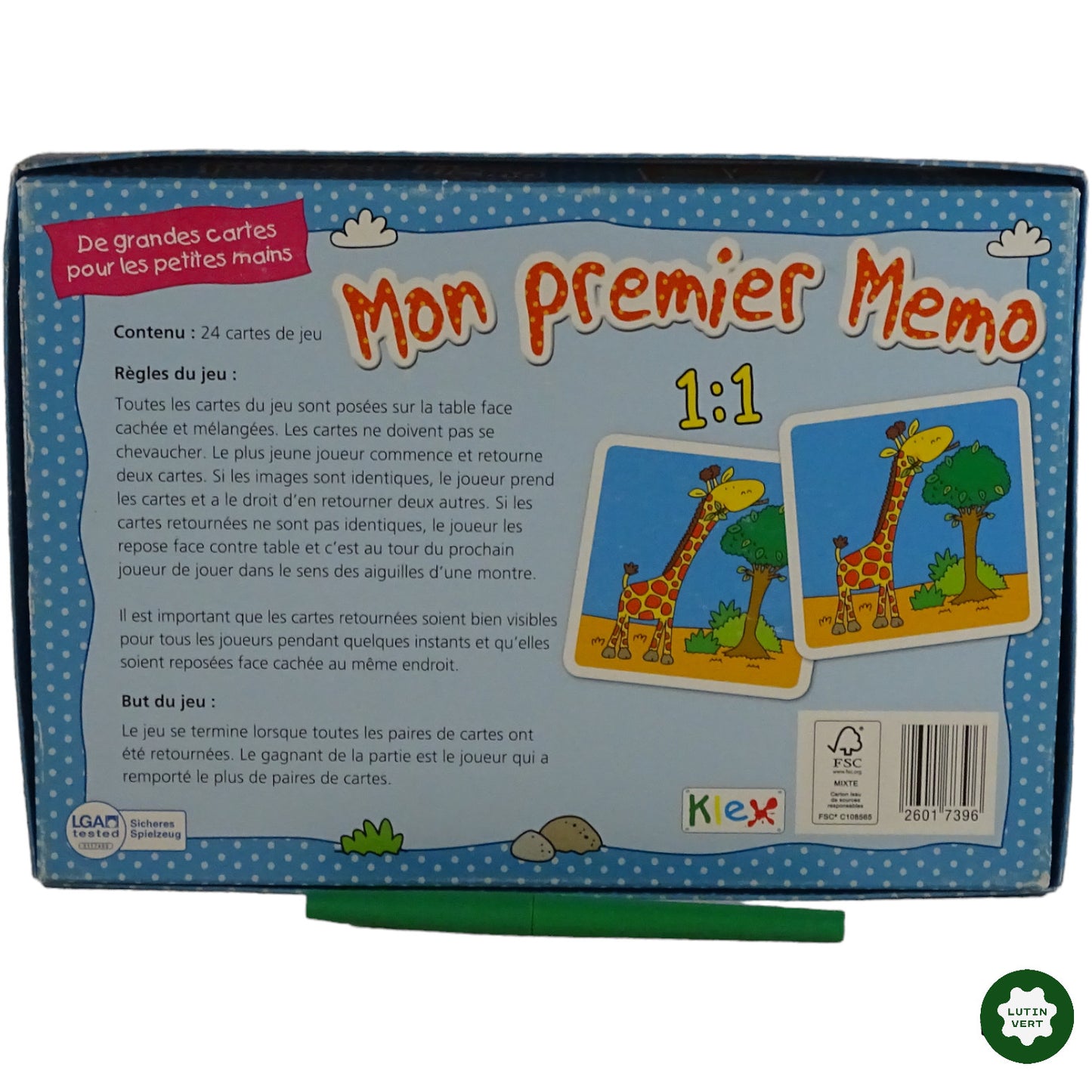 Mon Premier Memo d'occasion  - Dès 4 ans | Lutin Vert Ref 6523