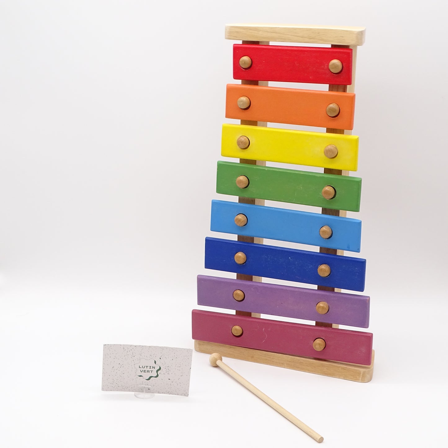 Xylophone arc-en-ciel en bois avec baguette SANS MARQUE - Dès 3 ans | Ref 15131