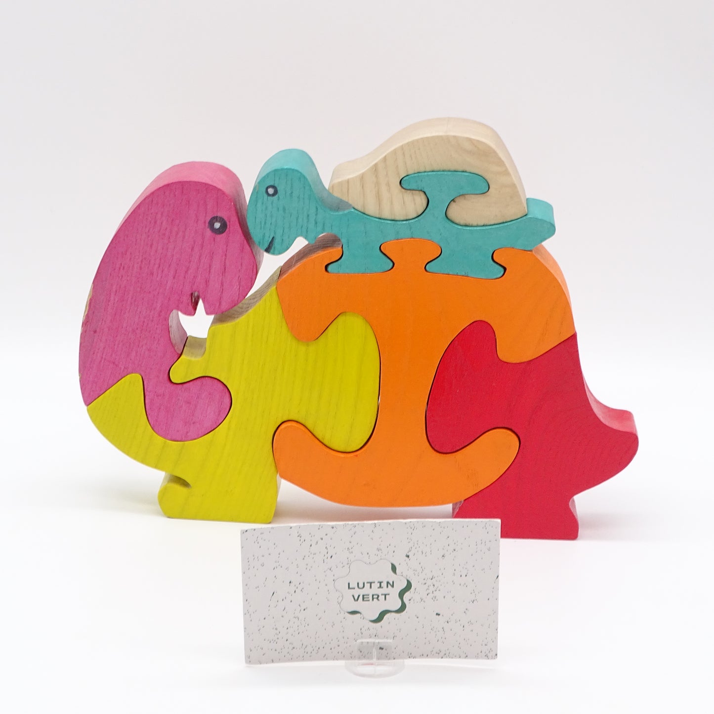 Puzzle en bois Tortue & Dinosaure  SANS MARQUE - Dès 1 an | Ref 15159