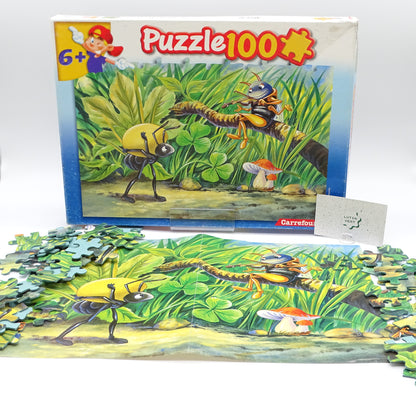 Puzzle 100 pièces La Cigale et la Fourmi CARREFOUR - Dès 6 ans | Ref 15237