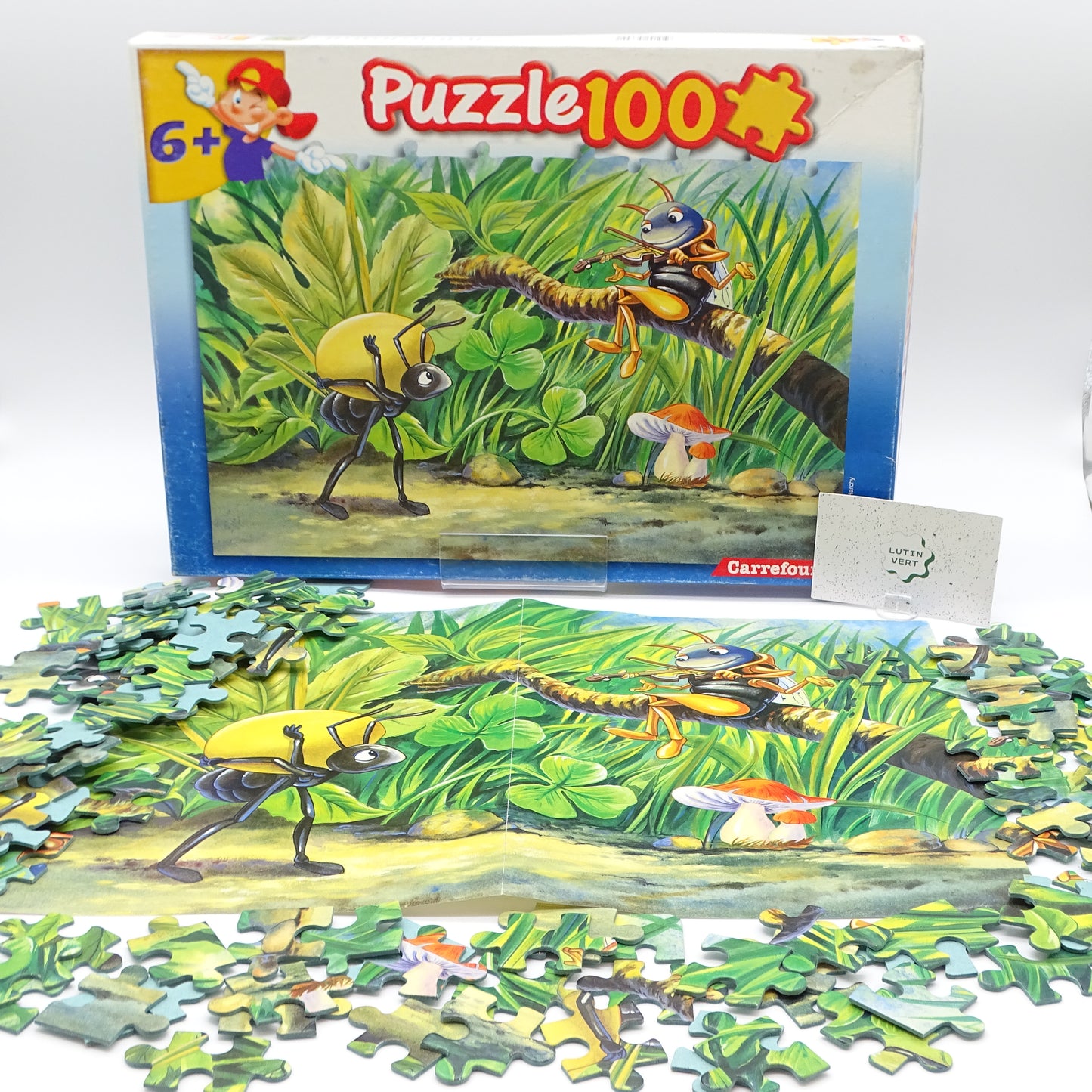 Puzzle 100 pièces La Cigale et la Fourmi CARREFOUR - Dès 6 ans | Ref 15237