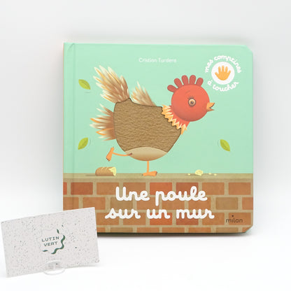 Livre à toucher « Une Poule sur un Mur » MILAN  - Dès 3 ans | Ref 15257