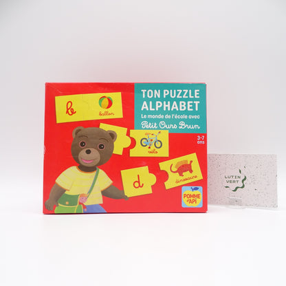 Puzzle Alphabet Ours Brun  POMME D’API - Dès 3 ans | Ref 15534