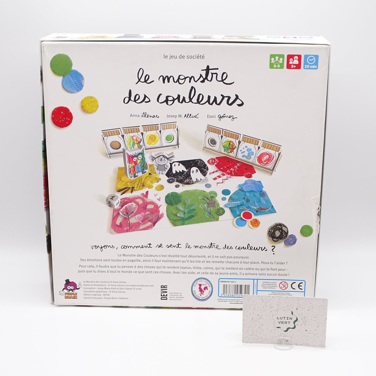 Le Monstre des Couleurs, le Jeu de société PURPLE BRAIN - Dès 3 ans | Ref 15367