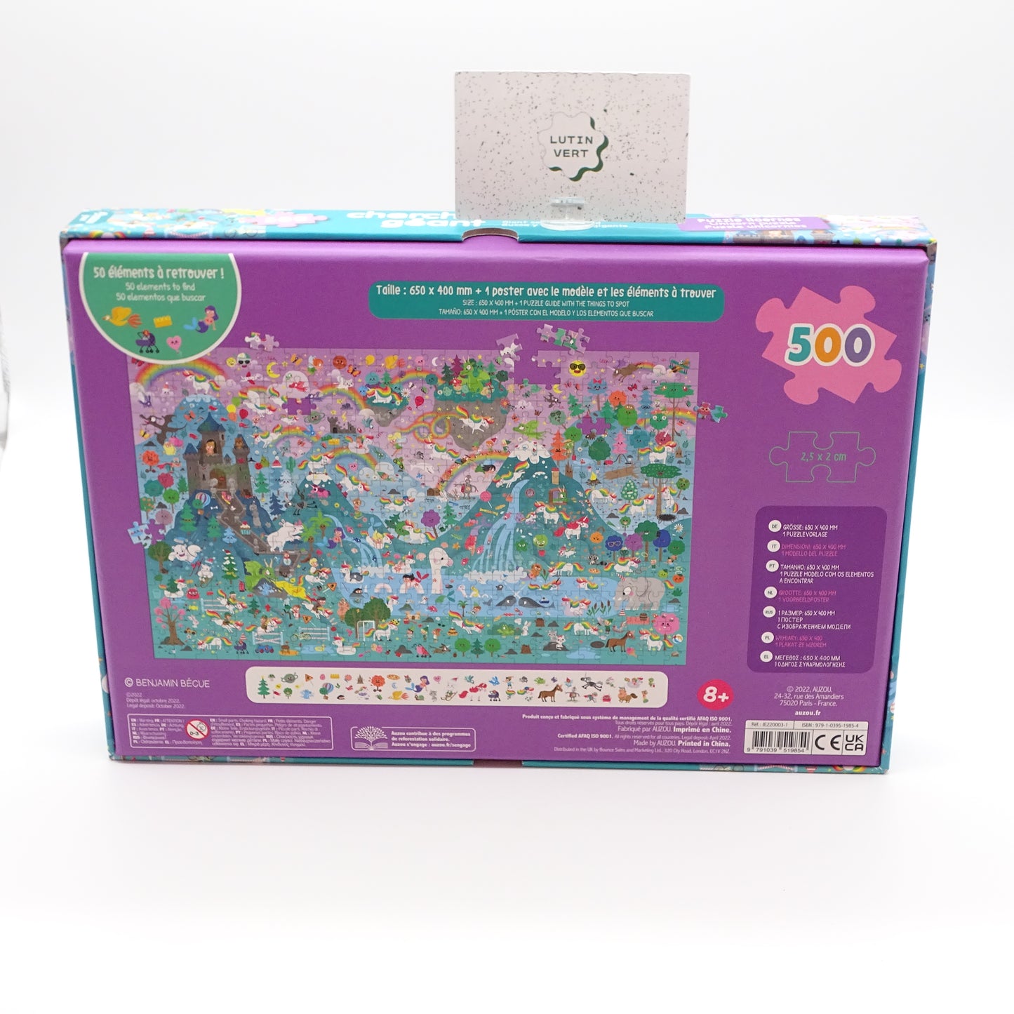 Puzzle 500 pièces Cherche et trouve Géant AUZOU - Dès 8 ans | Ref 15385