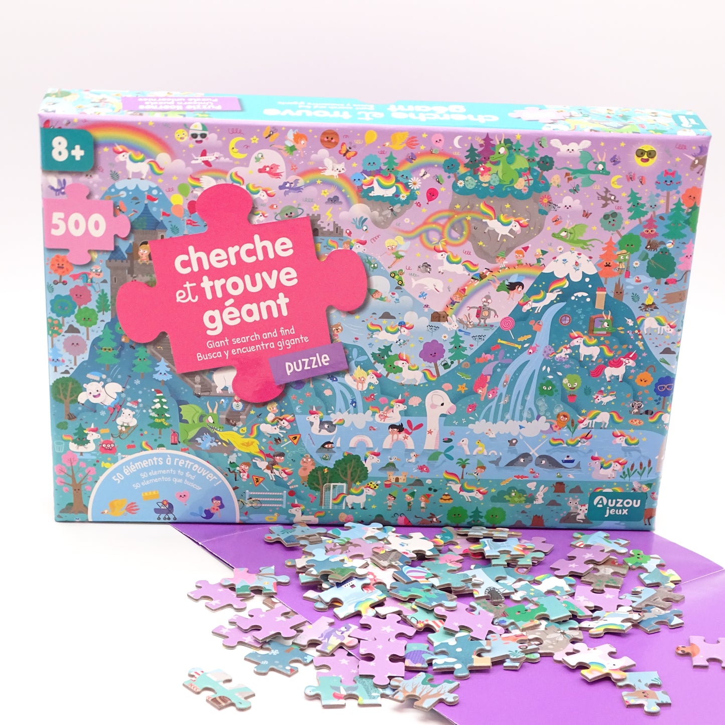 Puzzle 500 pièces Cherche et trouve Géant AUZOU - Dès 8 ans | Ref 15385
