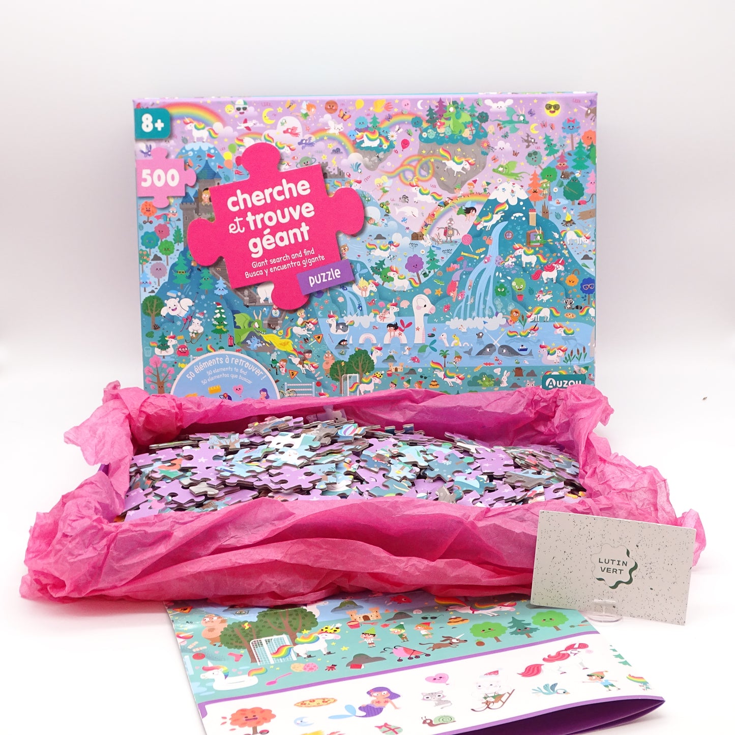 Puzzle 500 pièces Cherche et trouve Géant AUZOU - Dès 8 ans | Ref 15385