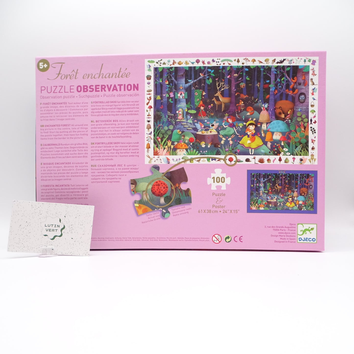 Puzzle 100 pièces d’observation Forêt enchantée DJECO - Dès 6 ans | Ref 15386