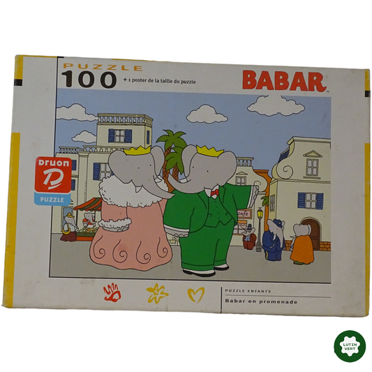 Puzzle Babar en promenade d'occasion DRUON - Dès 8 ans | Lutin Vert