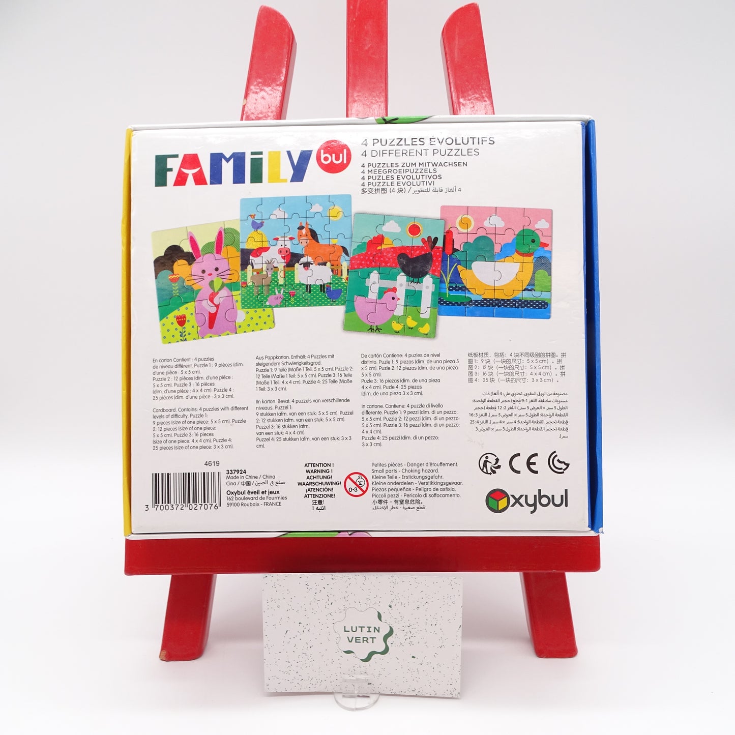 4 Puzzles Evolutifs OXYBUL - Dès 3 ans | Ref 15481