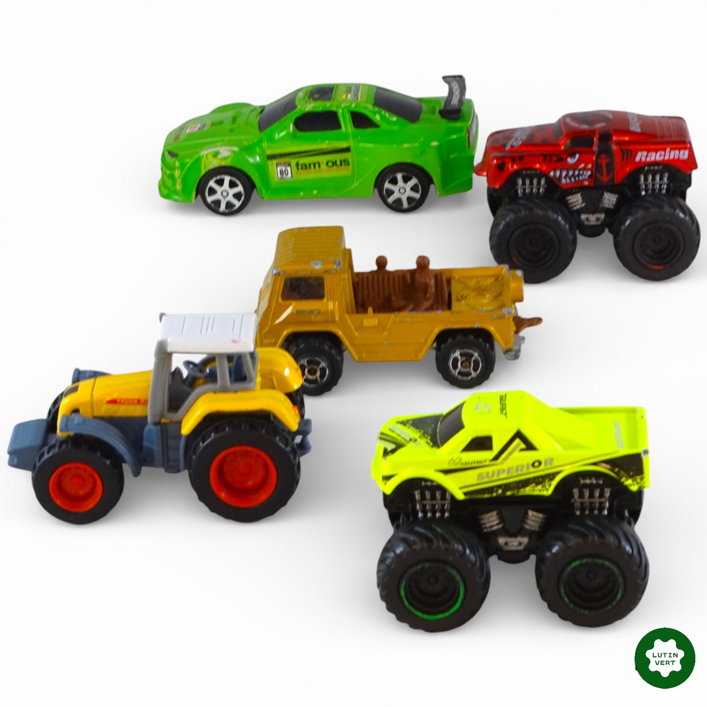 Lot de 5 petites voitures métal d'occasion SANS MARQUE - Dès 1 an | Ref 12793