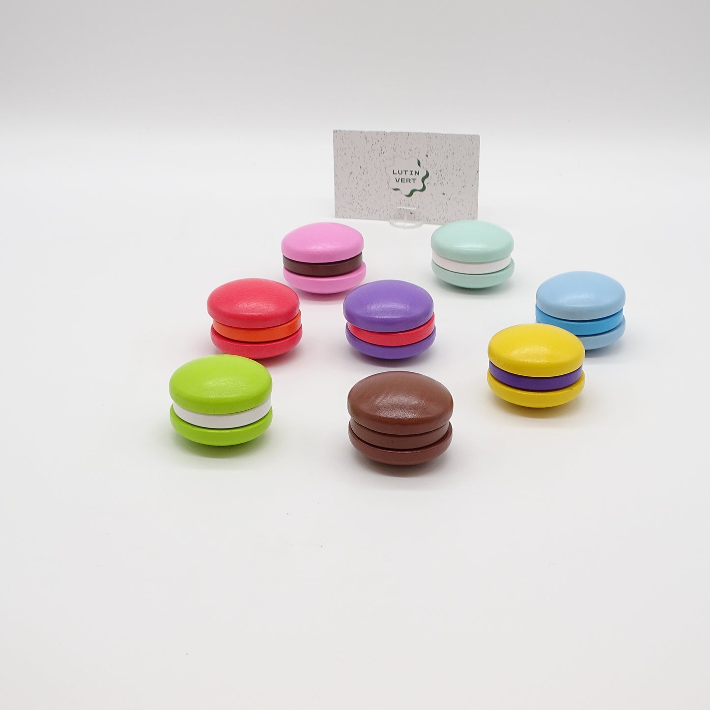 8 macarons  à découper en bois SANS MARQUE - Dès 18 mois | Ref 15533