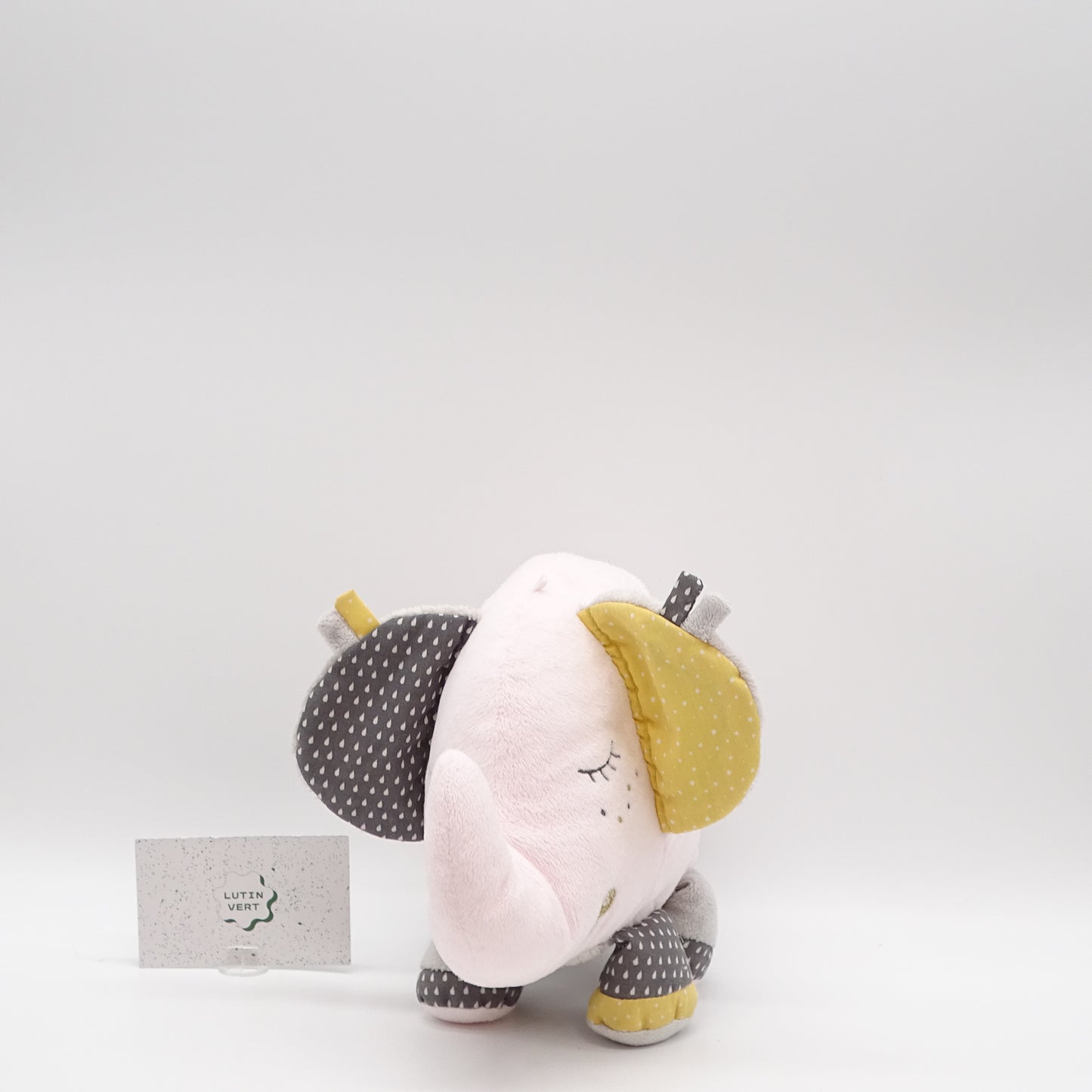 Doudou éléphant rose pâle et gris SAUTHON - Dès Naissance | Ref 15552