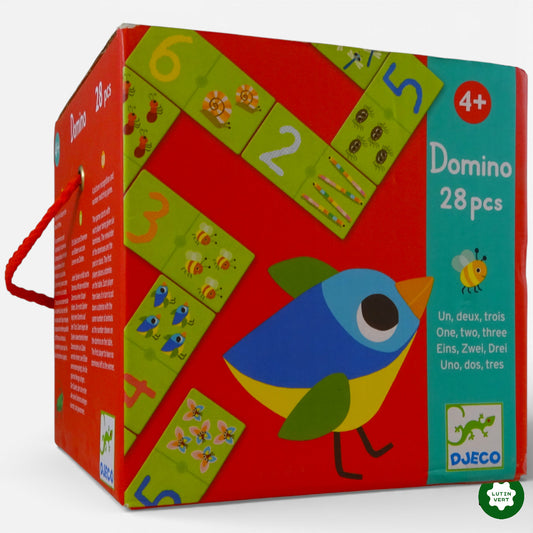 Domino 28 pièces « Un, deux, trois » d'occasion DJECO - Dès 4 ans | Ref 12944