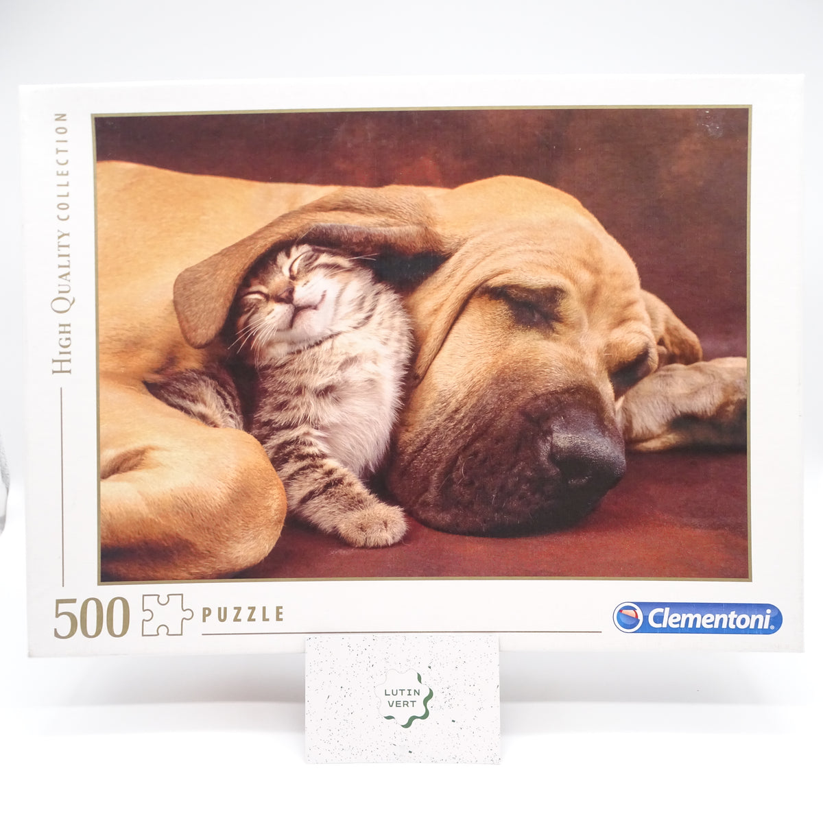 Puzzle Chien de Saint Hubert et un chat tigré CLEMENTONI - Dès 10 ans | Ref 15643
