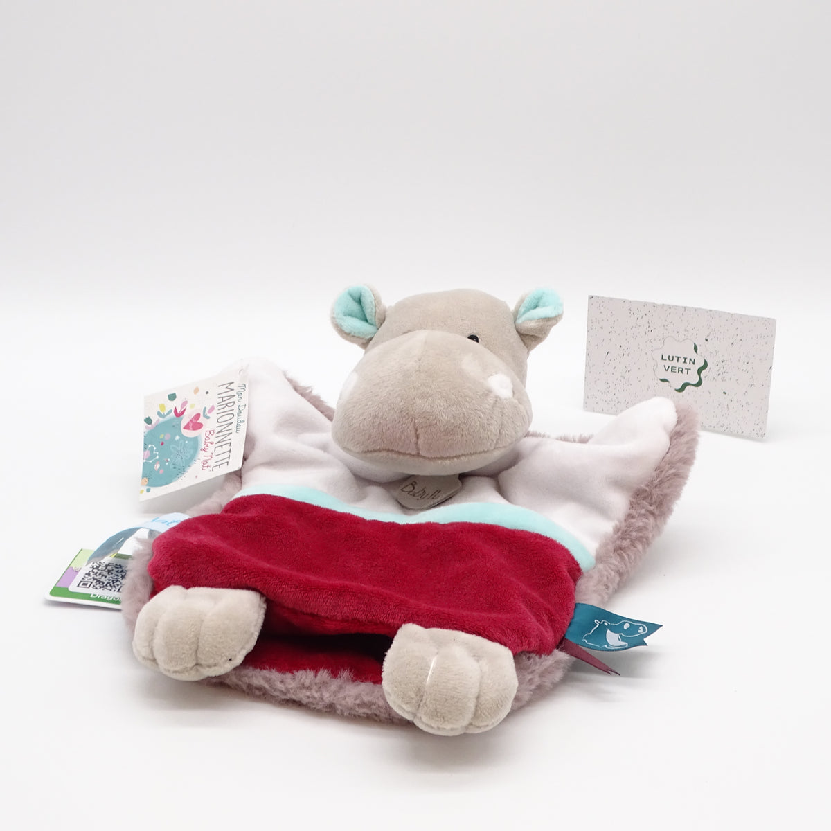 Doudou plat hippopotame BABYNAT’ - Dès Naissance | Ref 15727