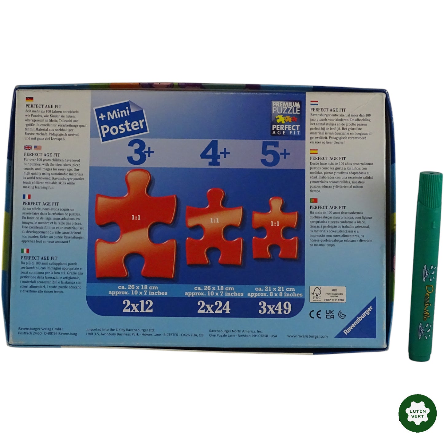2 Puzzles Peppa Pig 12 pcs d'occasion RAVENSBURGER - Dès 3 ans | Ref 9104