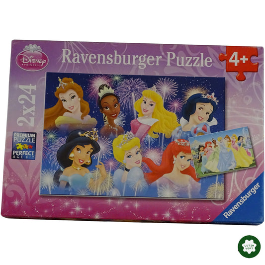 2 Puzzles Princesses Disney réunies 24 pcs d'occasion RAVENSBURGER - Dès 4 ans | Ref 9109