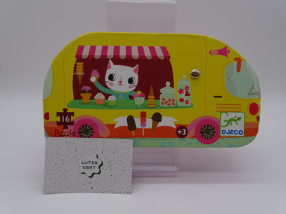 Puzzle 16 p « Camion de glaces » d'occasion DJECO - Dès 3 ans | Ref 13149
