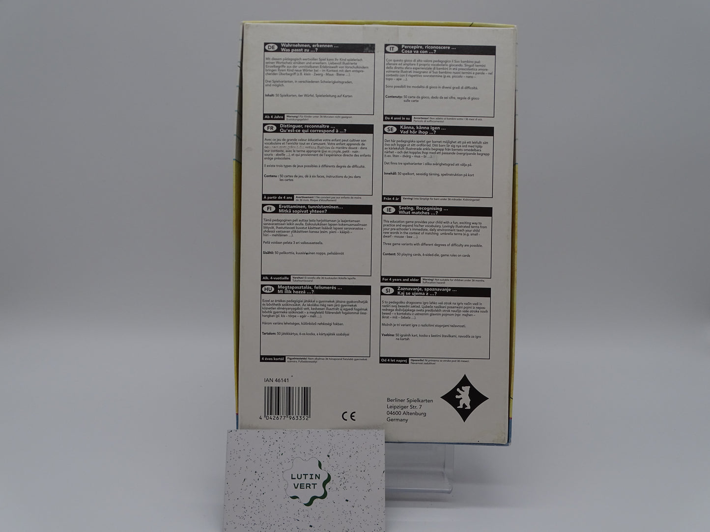 Cartes apprentissage vocabulaire « Qu’est-ce qui correspond à ? » d'occasion BERLINER SPIELKARTEN - Dès 4 ans | Ref 13150