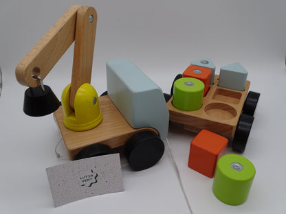 Camion, remorque et pièces géométriques en bois d'occasion IKEA - Dès 3 ans | Ref 13152