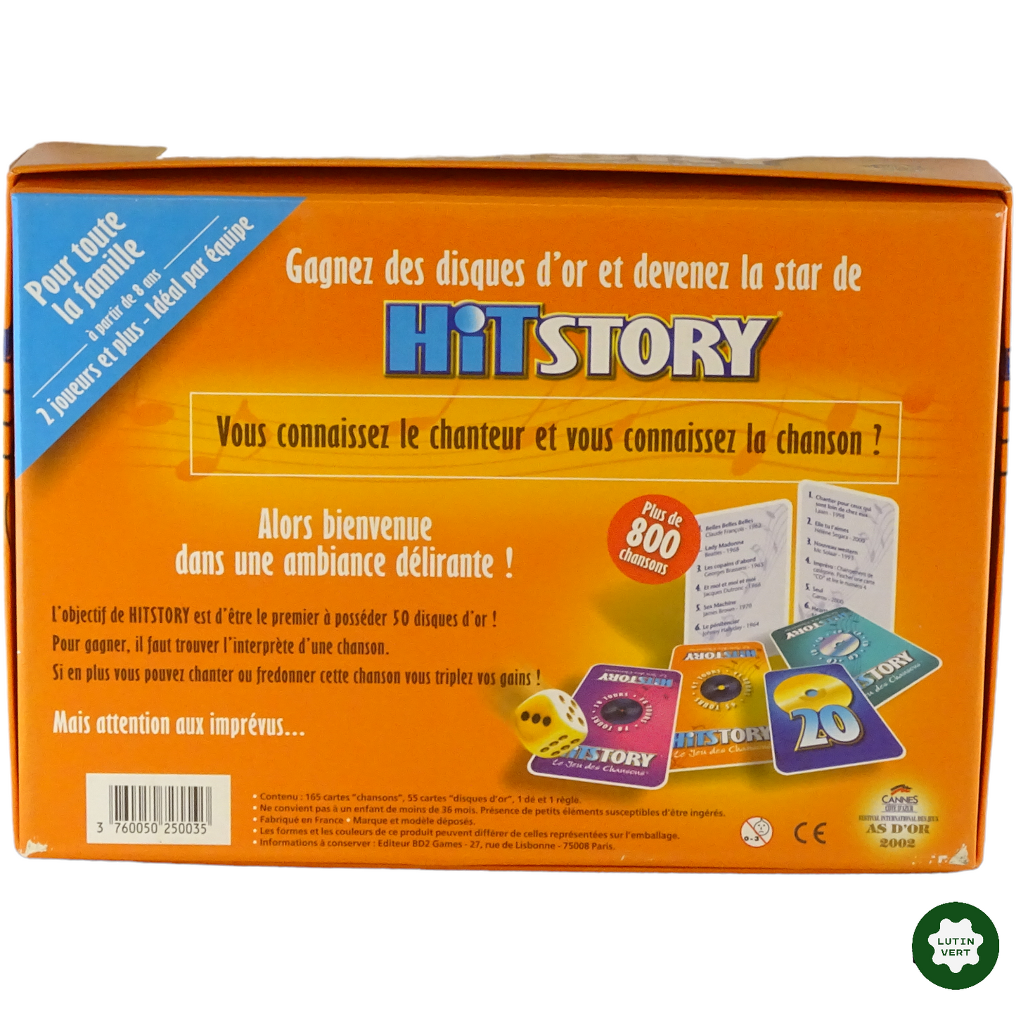 Hit Story Le Jeu des Chansons d'occasion BD2GAMES - Dès 6 ans | Lutin Vert