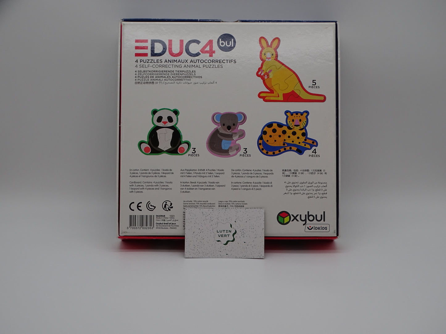 Puzzles animaux autocorrectifs d'occasion OXYBUL - Dès 2 ans | Ref 13242