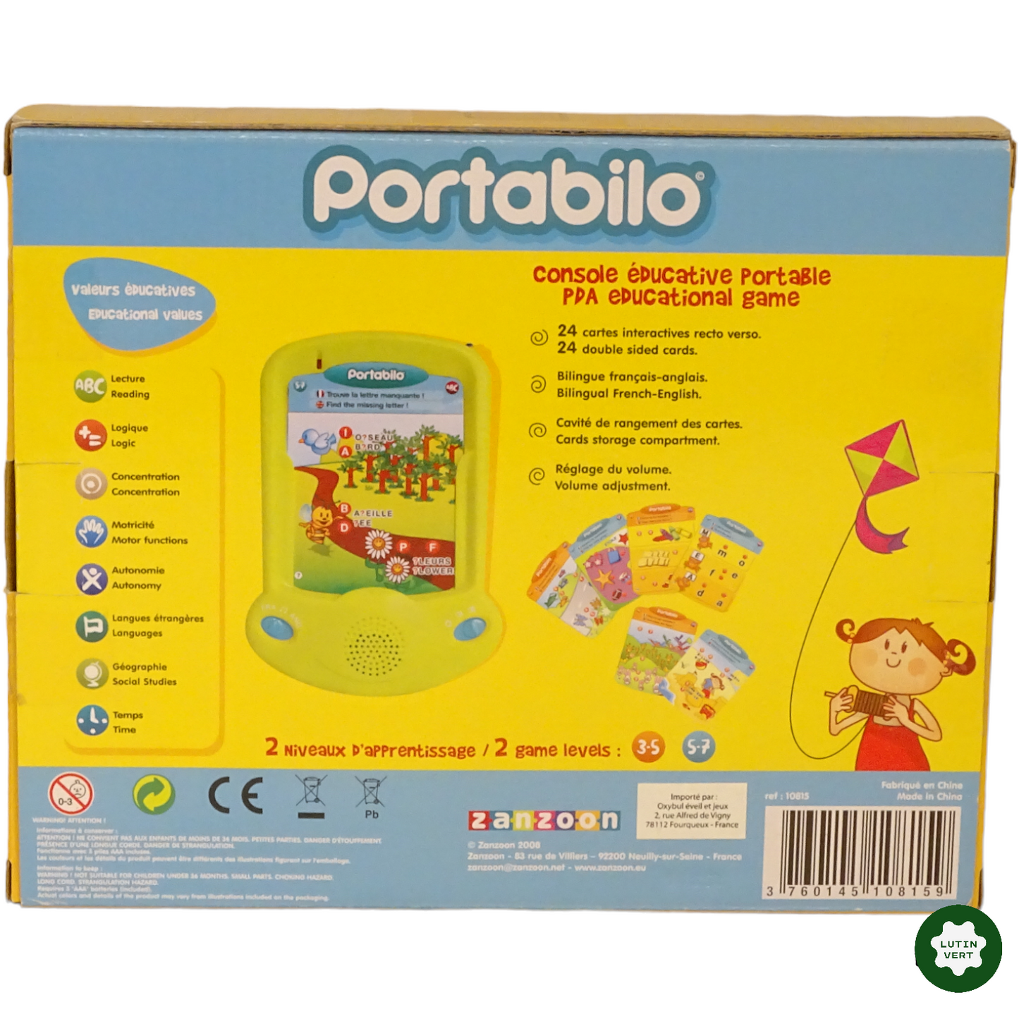 Console éducative portable  d'occasion Portabilo ZANZOON - Dès 3 ans | Lutin Vert