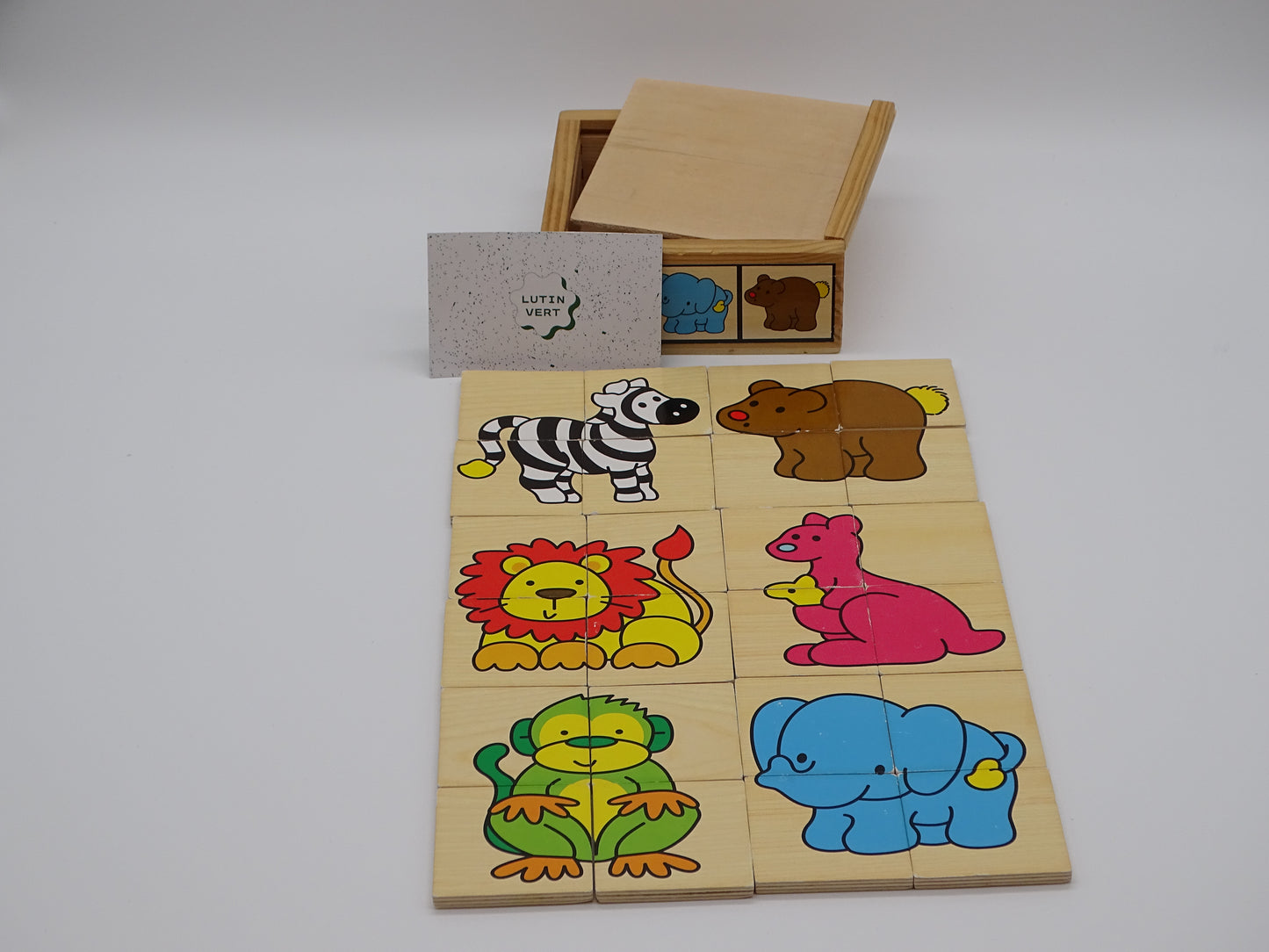Puzzle animaux en bois d'occasion ROLDAN - Dès 1 an | Ref 13301