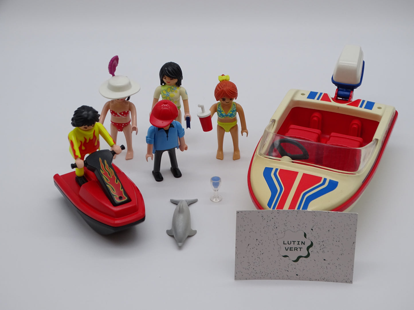 Playmobil pièce unique « Bateau rapide, jet-ski et vacanciers » d'occasion PLAYMOBIL - Dès 4 ans | Ref 13318