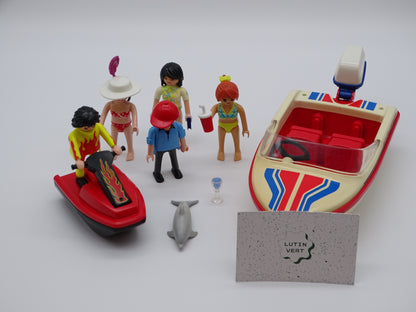 Playmobil pièce unique « Bateau rapide, jet-ski et vacanciers » d'occasion PLAYMOBIL - Dès 4 ans | Ref 13318