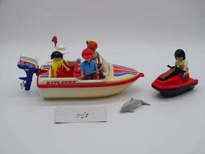 Playmobil pièce unique « Bateau rapide, jet-ski et vacanciers » d'occasion PLAYMOBIL - Dès 4 ans | Ref 13318
