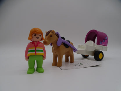 Playmobil 1 2 3 « Carriole avec cheval » 9390 d'occasion PLAYMOBIL - Dès 1 an | Ref 13344