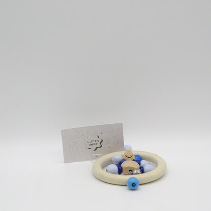 hochet souris bleu bois SANS MARQUE - Dès 6 mois | Ref 15980