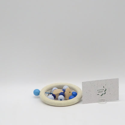 hochet souris bleu bois SANS MARQUE - Dès 6 mois | Ref 15980