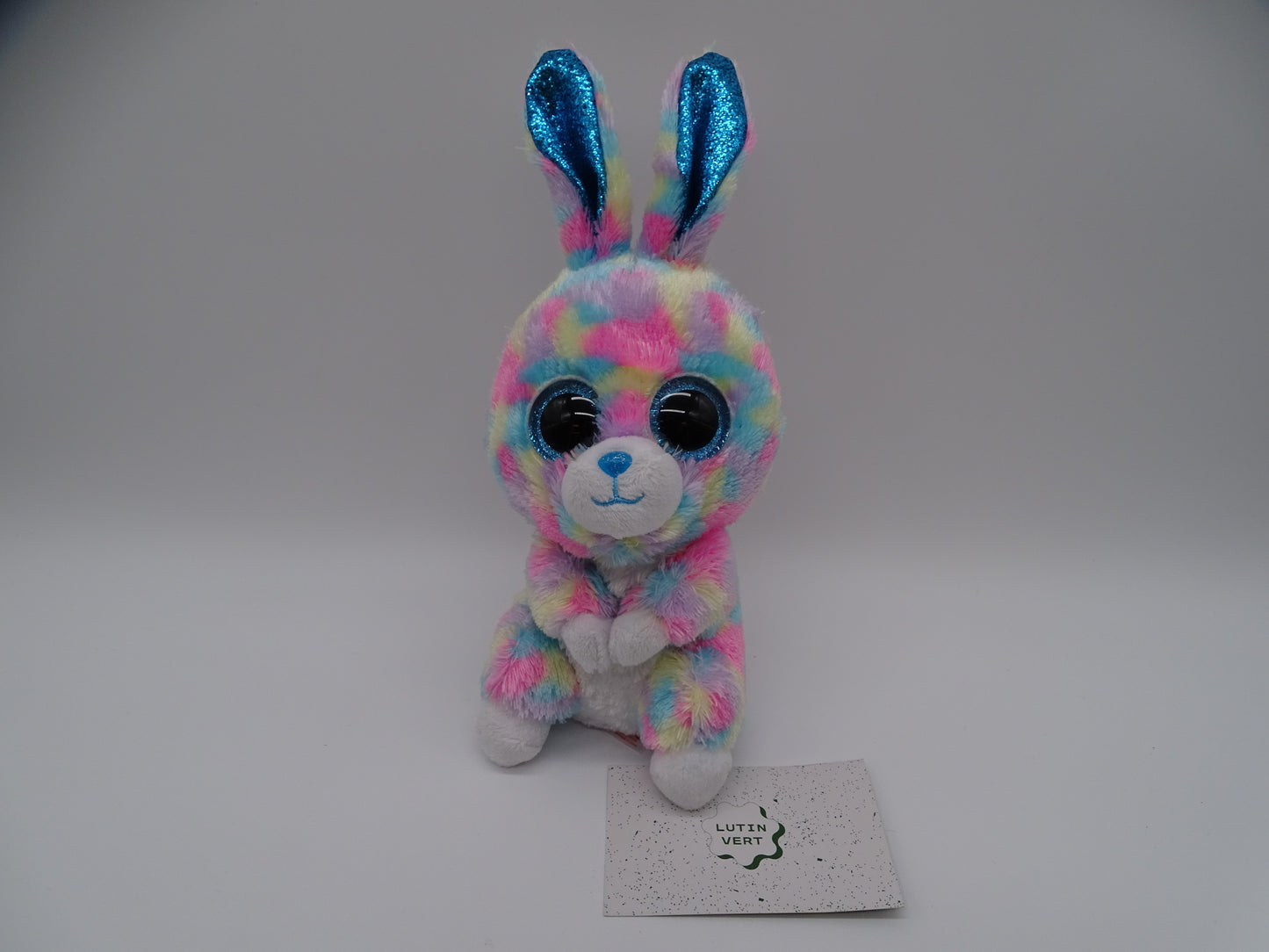 Peluche lapin multicolore d'occasion TY - Dès 3 ans | Lutin vert Ref 13382