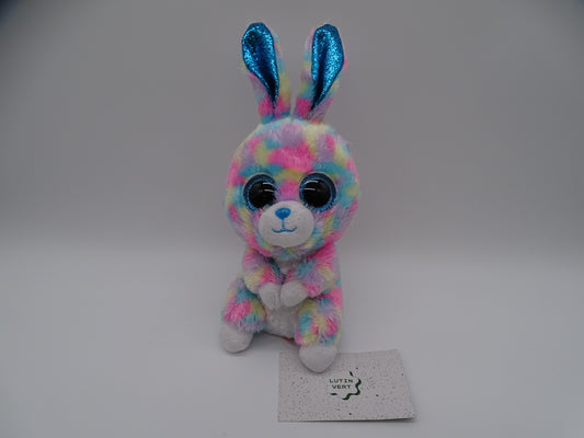 Peluche lapin multicolore d'occasion TY - Dès 3 ans | Lutin vert Ref 13382